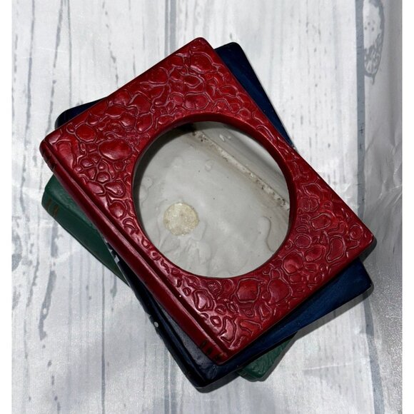 Vintage Multi-Color Ceramic Stacked Book Shaped Succulent Planter - Picture 2 of 8